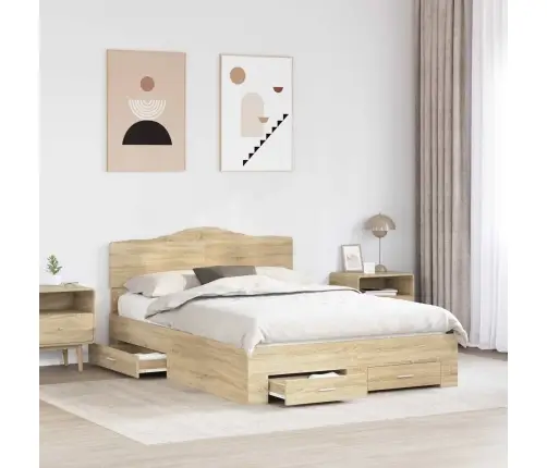 Lovos Rėmas Sonoma Ąžuolas 140 X 190 Cm Apdirbta Mediena