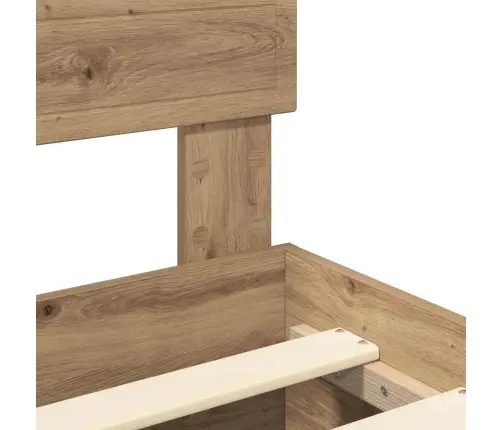 Gultas Rāmis Artisānā Ozols 140 X 190 Cm Inženierijas Koks Vidaxl