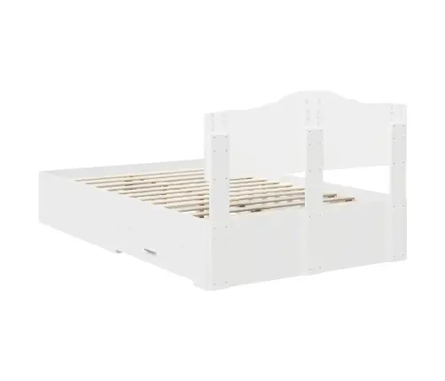 Gultas Rāmis Ar Atvilktni Balts 135 X 190 Cm Inženierijas Koks Vidaxl