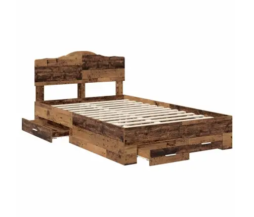 Gultas Rāmis Vecs Koks 135 X 190 Cm Inženierijas Koks Vidaxl