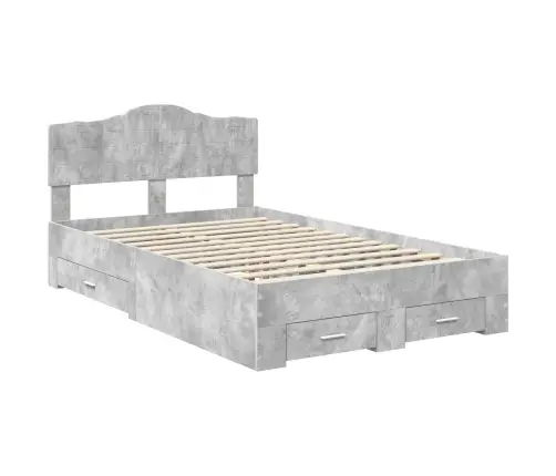 Lovos Rėmas Betono Pilka 120 X 200 Cm Apdirbta Mediena