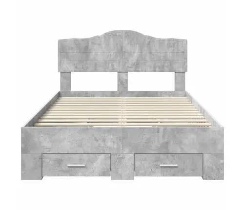 Lovos Rėmas Betono Pilka 120 X 200 Cm Apdirbta Mediena