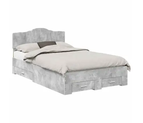 Lovos Rėmas Betono Pilka 120 X 190 Cm Apdirbta Mediena