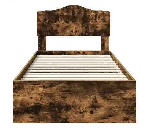 Gultas Rāmis Dūmaka Ozols 100 X 200 Cm Inženierijas Koks Vidaxl