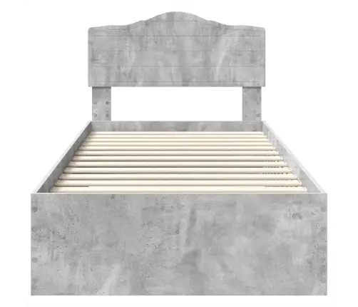 Gultas Rāmis Betona Pelēks 90 X 200 Cm Inženierijas Koks Vidaxl