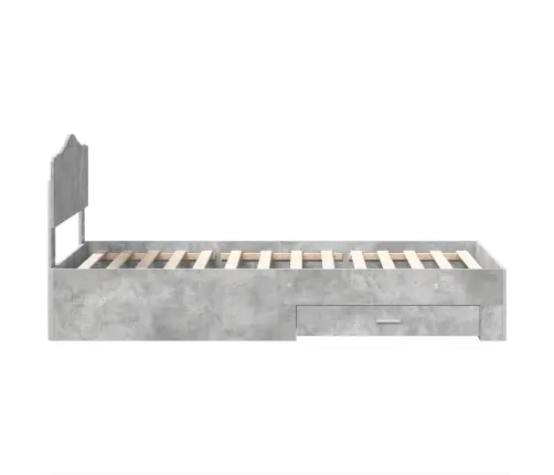 Gultas Rāmis Betona Pelēks 90 X 200 Cm Inženierijas Koks Vidaxl