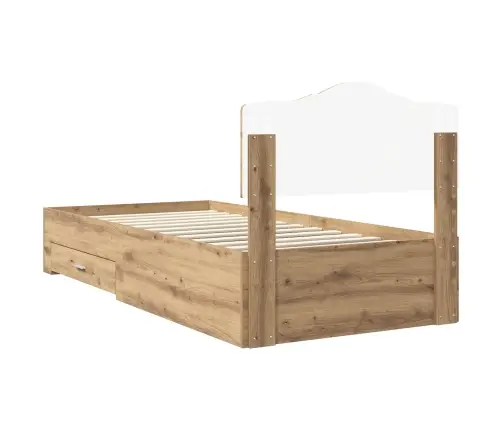 Voodi Raam Peaga Sahtliga Käsitööpuu 90 X 200 Cm Tehispuit