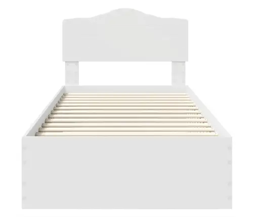 Voodi Raam Peaga Sahtliga Valge 90 X 190 Cm Tehispuit