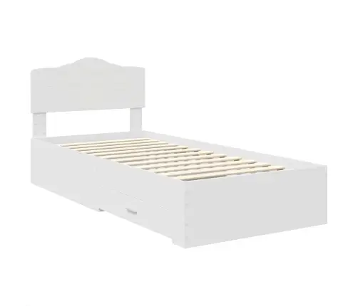 Voodi Raam Peaga Sahtliga Valge 75 X 190 Cm Tehispuit