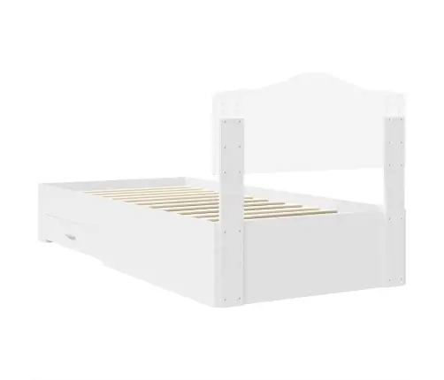 Voodi Raam Peaga Sahtliga Valge 75 X 190 Cm Tehispuit