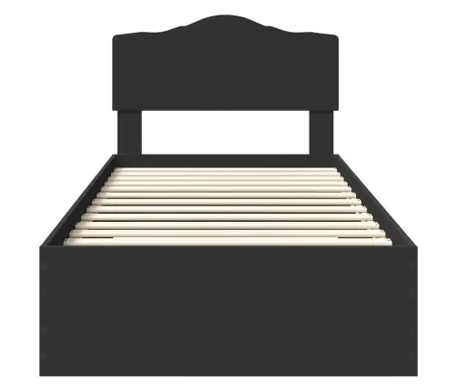 Gultas Rāmis Ar Atvilktni Melna 75 X 190 Cm Inženierijas Koks Vidaxl
