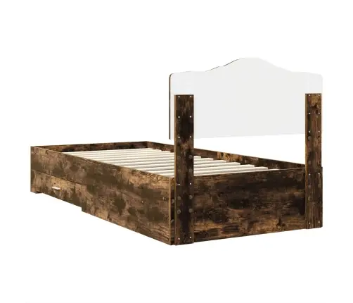 Gultas Rāmis Dūmaka Ozols 75 X 190 Cm Inženierijas Koks Vidaxl