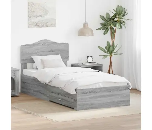 Voodi Raam Peaga Sahtliga Hall Sonoma 75 X 190 Cm Tehispuit