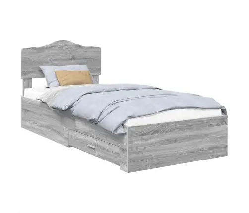 Voodi Raam Peaga Sahtliga Hall Sonoma 75 X 190 Cm Tehispuit