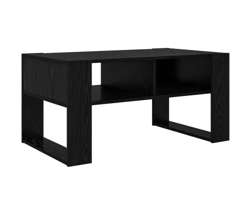 Kafijas Galdiņš Ar Uzglabāšanu Melns Ozolkoks 92 X 53 X 45 Cm Vidaxl