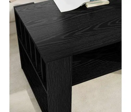 Kafijas Galdiņš Melns Ozolkoks 92 X 49,5 X 45 Cm Vidaxl