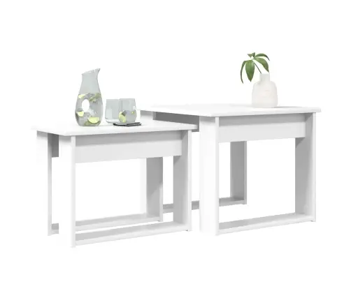 Kohvilauda Komplekt 2 Pcs Valge Tehispuit