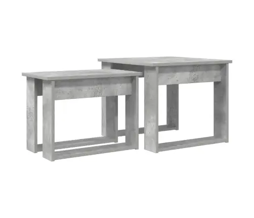 Kohvilauda Komplekt 2 Pcs Betoonhall Tehispuit