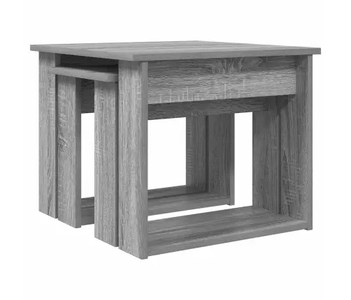 Kafijas Galda Komplekts 2 Pcs Pelēks Sonoma Inženierijas Koks Vidaxl