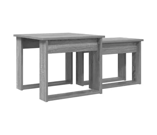 Kafijas Galda Komplekts 2 Pcs Pelēks Sonoma Inženierijas Koks Vidaxl