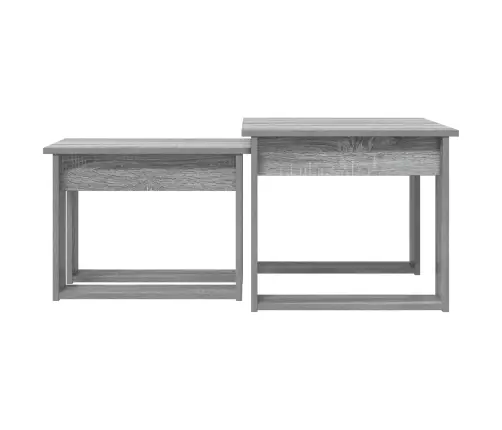 Kafijas Galda Komplekts 2 Pcs Pelēks Sonoma Inženierijas Koks Vidaxl