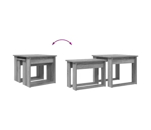 Kafijas Galda Komplekts 2 Pcs Pelēks Sonoma Inženierijas Koks Vidaxl