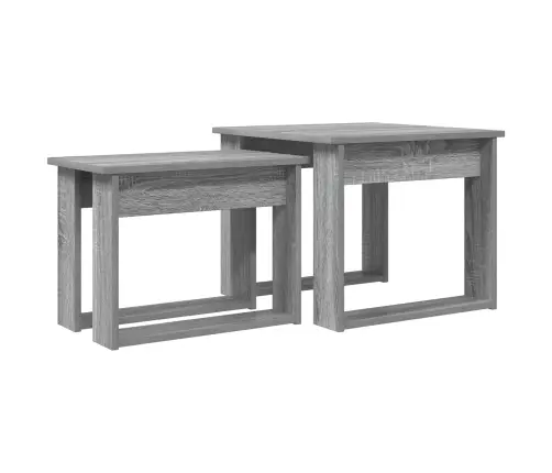 Kafijas Galda Komplekts 2 Pcs Pelēks Sonoma Inženierijas Koks Vidaxl