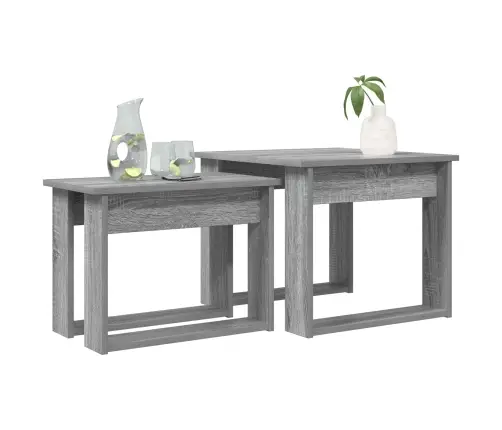 Kafijas Galda Komplekts 2 Pcs Pelēks Sonoma Inženierijas Koks Vidaxl