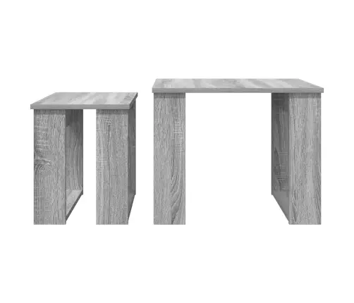 Kafijas Galda Komplekts 2 Pcs Pelēks Sonoma Inženierijas Koks Vidaxl