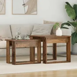 Kavos Staliuko Komplektas 2 Pcs Senas Medis Apdirbta Mediena