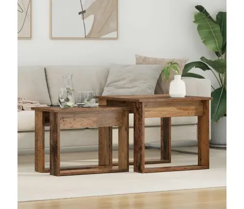 Kohvilauda Komplekt 2 Pcs Vana Puit Tehispuit