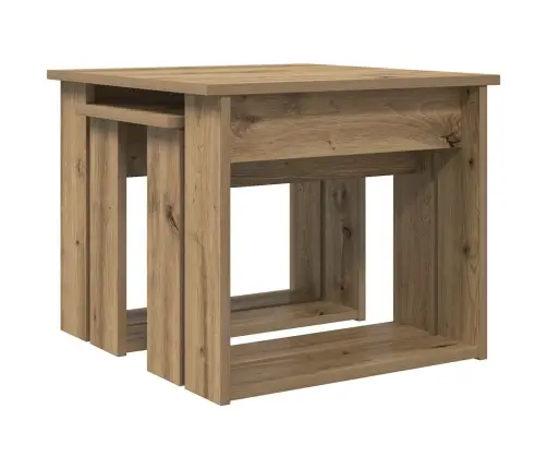 Kafijas Galda Komplekts 2 Pcs Artisānā Ozols Inženierijas Koks Vidaxl