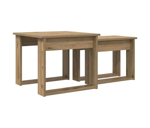 Kafijas Galda Komplekts 2 Pcs Artisānā Ozols Inženierijas Koks Vidaxl