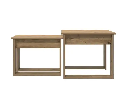 Kafijas Galda Komplekts 2 Pcs Artisānā Ozols Inženierijas Koks Vidaxl