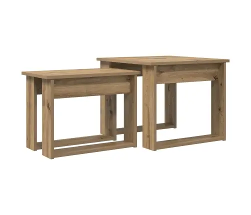 Kafijas Galda Komplekts 2 Pcs Artisānā Ozols Inženierijas Koks Vidaxl