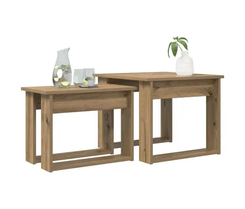 Kafijas Galda Komplekts 2 Pcs Artisānā Ozols Inženierijas Koks Vidaxl