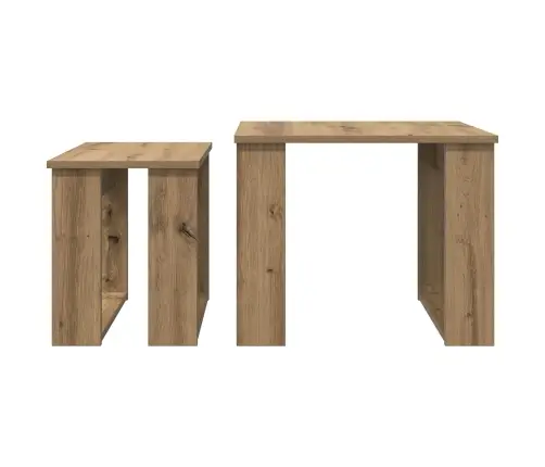 Kafijas Galda Komplekts 2 Pcs Artisānā Ozols Inženierijas Koks Vidaxl