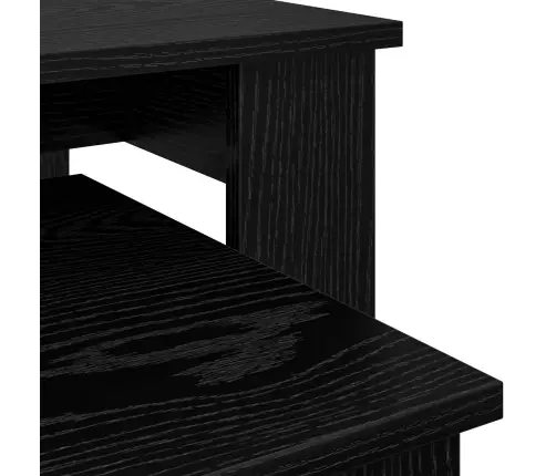 Kafijas Galda Komplekts 2 Pcs Melns Ozolkoks Inženierijas Koks Vidaxl