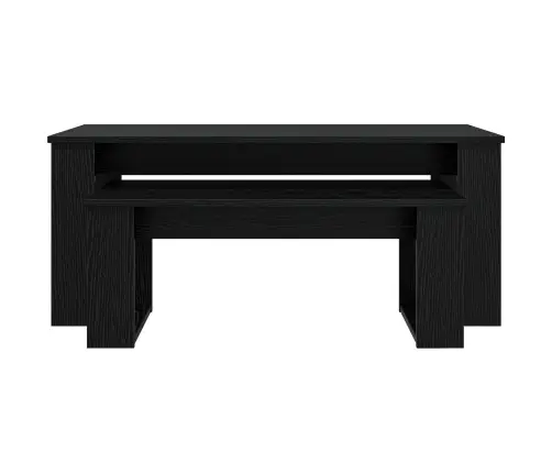 Kafijas Galda Komplekts 2 Pcs Melns Ozolkoks Inženierijas Koks Vidaxl