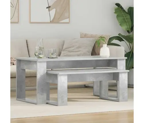 Kafijas Galda Komplekts 2 Pcs Betona Pelēks Inženierijas Koks Vidaxl