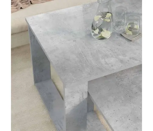 Kafijas Galda Komplekts 2 Pcs Betona Pelēks Inženierijas Koks Vidaxl