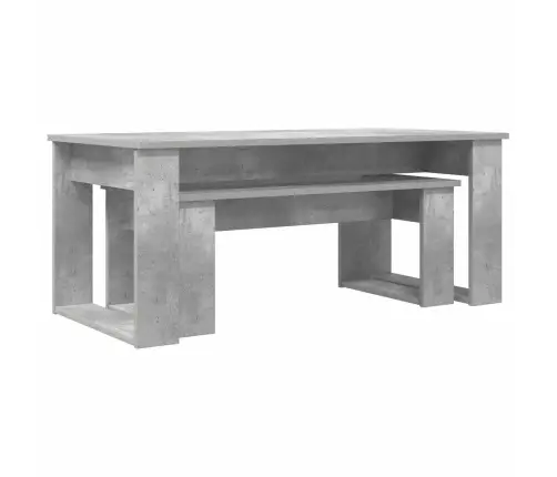 Kafijas Galda Komplekts 2 Pcs Betona Pelēks Inženierijas Koks Vidaxl