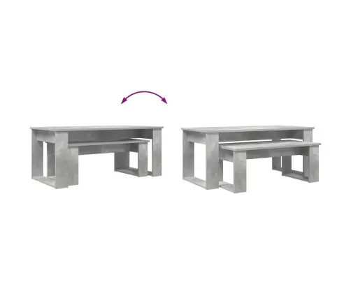 Kafijas Galda Komplekts 2 Pcs Betona Pelēks Inženierijas Koks Vidaxl