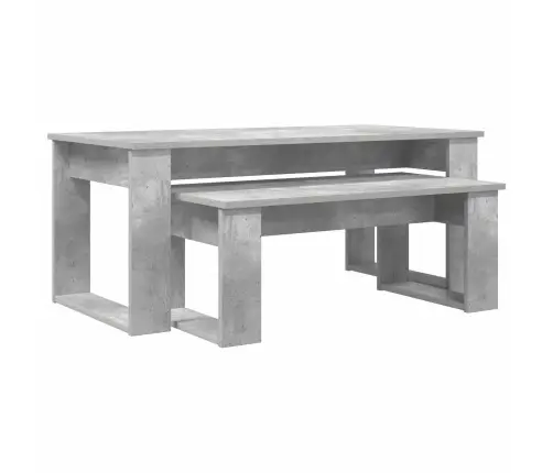 Kafijas Galda Komplekts 2 Pcs Betona Pelēks Inženierijas Koks Vidaxl