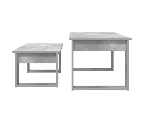 Kafijas Galda Komplekts 2 Pcs Betona Pelēks Inženierijas Koks Vidaxl