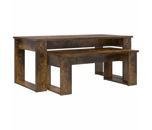 Kohvilauda Komplekt 2 Pcs Suitsetatud Tamm Tehispuit