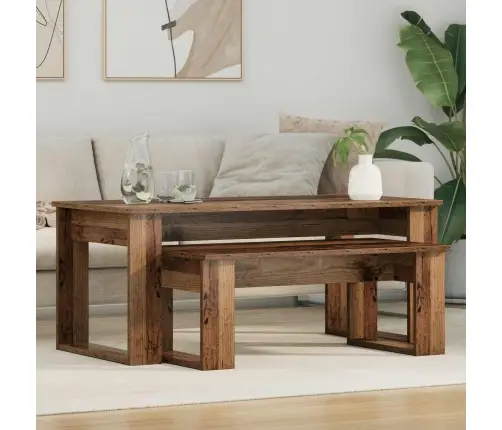 Kohvilauda Komplekt 2 Pcs Vana Puit Tehispuit