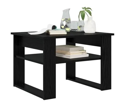 Kafijas Galdiņš Ar Uzglabāšanu Melns Ozolkoks 64 X 54 X 44 Cm Vidaxl