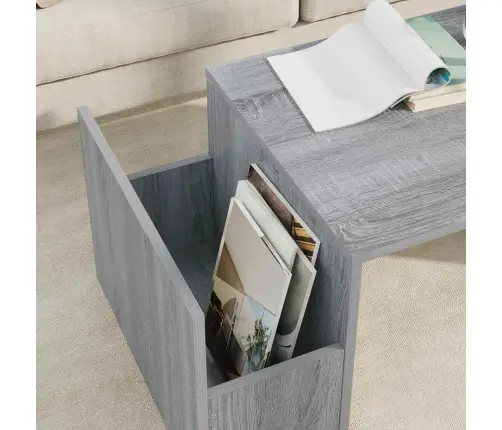 Kafijas Galdiņš Pelēks Sonoma 90 X 45 X 35 Cm Inženierijas Koks Vidaxl