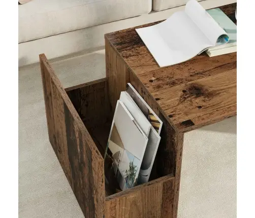 Kafijas Galdiņš Vecs Koks 90 X 45 X 35 Cm Inženierijas Koks Vidaxl